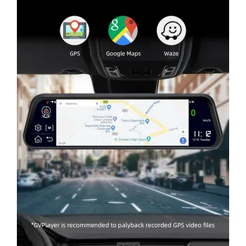 Jansite T42 10" 4G Car DVR Zadní kamera Dotyková obrazovka Android 8.1 GPS Navigace Dash cam Rekordéry Zpětné zrcátko Záložní kamera