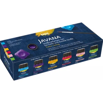 Speciální výtvarná barva Barvy na světlý a tmavý textil Javana sada "Living" 6x20ml