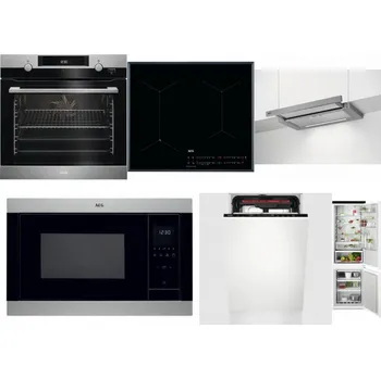 Set domácích spotřebičů AEG Mastery SteamBake BCK455350M + AEG Mastery SenseFry IAE64431FB + AEG DPE5660M + AEG Mastery MSB2547D-M + AEG Mastery MaxiFlex FSE73507P + AEG TSC6M181ES