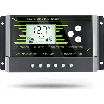 solární regulátor Y-SOLAR Solární regulátor PWM 24V / 12V Auto 30A 20A 10A Back-light LCD solární regulátor s řízením zatížení a časovačem