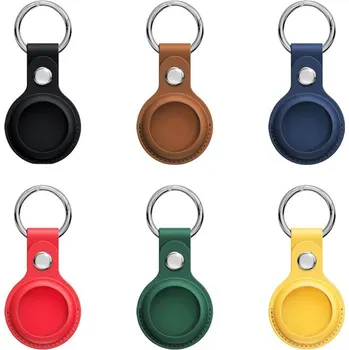 Příslušenství k chytrým hodinkám Kožené Pouzdro Pro Apple Airtag - Klíčenka Barva: Červená