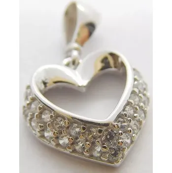 Přívěsek Klenoty Budín Zlaté srdíčko - zlatý přívěsek z bílého zlata se zirkony 585/0,85gr HK3173 (Klenoty Budín Zlaté srdíčko - zlatý přívěsek z bílého zlata se zirkony 585/0,85gr HK3173)