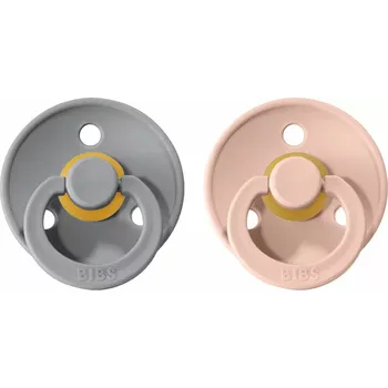 BIBS Colour dudlíky z přírodního kaučuku 2ks velikost 1 (0-6měs) Cloud/Blush