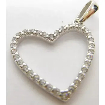 Přívěsek Klenoty Budín Dámský zlatý přívěsek srdce poseté zirkony 585/0,73gr HK3175 (Klenoty Budín Dámský zlatý přívěsek srdce poseté zirkony 585/0,73gr HK3175)