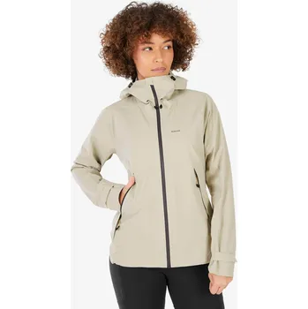 QUECHUA Dámská turistická nepromokavá bunda MH 500 XL BÉŽOVÁ