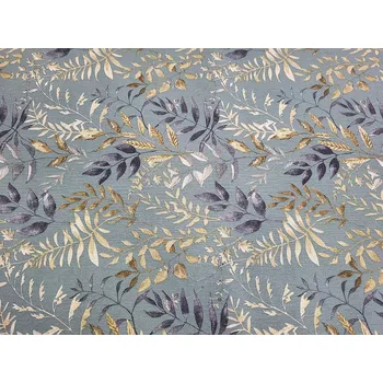 BYTEMA Dekorační látka MARACAIBO listy tyrkys šíře 280 cm