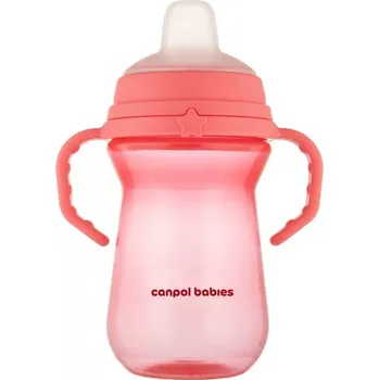 Kojenecká láhev Canpol babies Hrneček se silikonovým pítkem FirstCup 250ml růžový (56615 Pin)