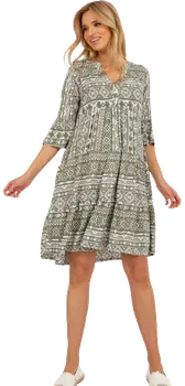 Dámské šaty Dámské šaty s volánkem v boho stylu D73771M30214H khaki/bílé