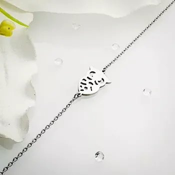 Náramek Dámský ocelový náramek - sova výřez