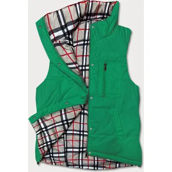 Dámská vesta Zelená 2v1 vesta s károvaným vzorem a volným střihem, odstíny zelené XL (42) i392_22240-53
