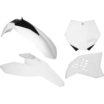 RACETECH kompletní plasty KTM SX/SXF 125-505 07-10, EXC 125-530 08-11, barva bílá (tabulka) (KT506E047)