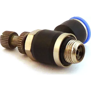 Lepící sada Pneumatický nástrčný ventil ESLB rohový vstupní na vzduch ∅6mm 1/4" (Pneumatický rohový čkrtící ventil na hadice o ∅6mm a připojovacím závitem 1/4")