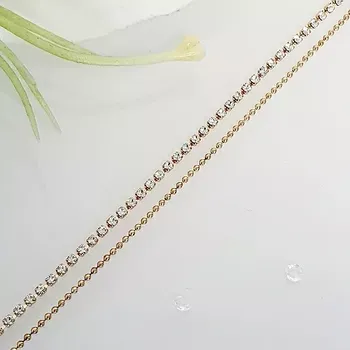 Náramek Náramek na nohu dvojitý zlatý - kamínky