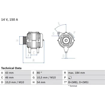 Alternátor generátor BOSCH 0 986 044 400