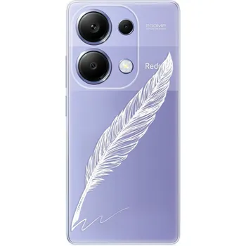 Pouzdro na mobilní telefon Odolné silikonové pouzdro iSaprio - Writing By Feather - white - Xiaomi Redmi Note 13 Pro