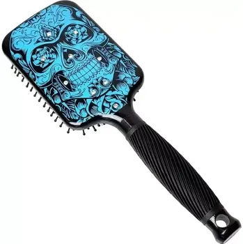 Ozdoba do vlasů Luxusní hřeben s kamínky - modrá lebka