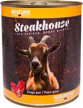 Krmivo pro psa Fleischeslust Meatlove Steakhouse Dog Adult konzerva Pure Goat 800 g