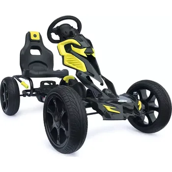 Dětské šlapadlo Go-kart Velká šlapací motokára Scout 5-12 let EVA kola žlutá