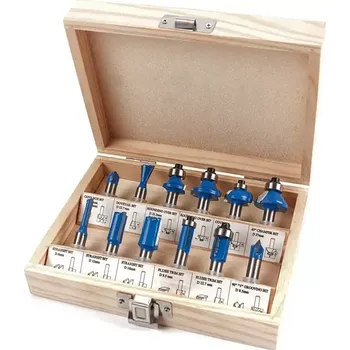 Frézka TrueTech 12 dílná sada fréz na dřevo, dřík 8 mm