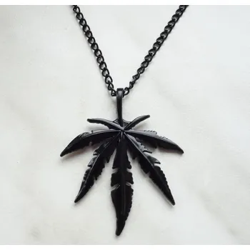 Přívěsek Blingstar Přívěsek Marihuana Weed Black - černý