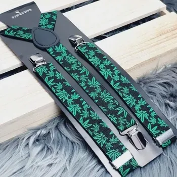 Kšandy Elastické kšandy s potiskem - marihuana černá