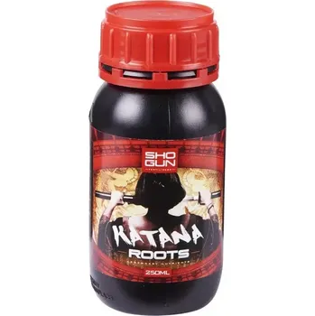 Hnojivo Shogun Katana Roots 250ml, kořenový stimulátor (Kořenový stimulátor SHOGUN Katana Roots poskytuje kořenům ostří potřebné pro explozivní růst, stimuluje masivní růst kořenů a silnou a zdravou kořenovou zónu.)