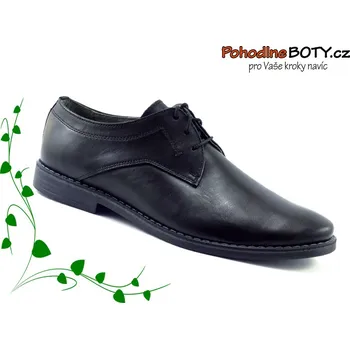 Dámské mokasíny Elegantní pánské polobotky kožené černé Selma 12M1702