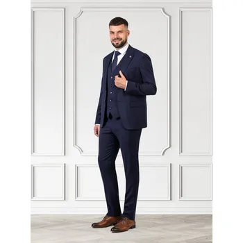 Pánský oblek FERATT Pánský vlněný oblek NEAPOL modrý Velikost: 182/50