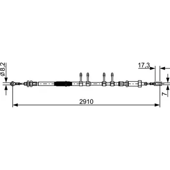 Lanko parkovací brzdy Tažné lanko, parkovací brzda BOSCH 1 987 482 447