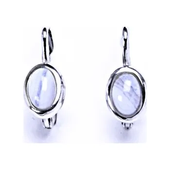 Náušnice Přírodní chalcedon, náušnice stříbrné na patent 6x4 mm,šperk, NK 1353 (1473)