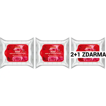 Purederm Čisticí pleťové ubrousky Rose s růžovým olejem AKCE 2+1 ZDARMA 90 ks
