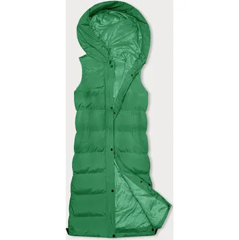 Dámská vesta Zelená dlouhá dámská vesta s kapucí, odstíny zelené XXL (44) i392_22561-48