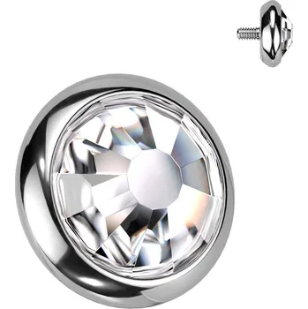 Piercing Šperky4U Náhradní kamínek k dermálu TITAN, závit 1,6 mm, 3mm, barva: čirá - TIT1078-03C