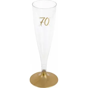 Party nádobí Šampusky zlaté - 70. narozeniny - 6 ks