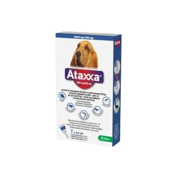 Antiparazitikum pro psa Ataxxa pro psy XL 1x2000mg/400mg tmavě modrá sol 1 x 4.0 ml(nad 25kg)