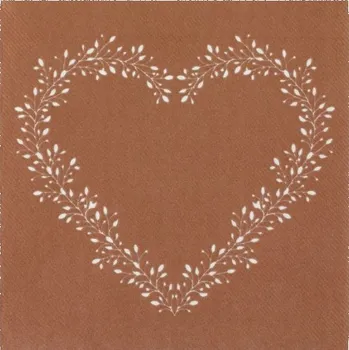 Svatební dekorace Ubrousky - Airlaid Srdce, bronzové