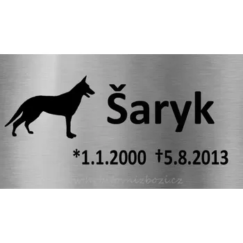 Smuteční dekorace Rytá cedulka na urnu Šaryk