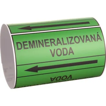 Páska na značení potrubí Signus M25 - DEMINERALIZOVANÁ VODA Samolepka 130 x 100 mm, délka 1,5 m, Kód: 25865