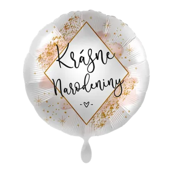 Balónek Foliový balonek krásné narodeniny SK - Luxus Blush - 43 cm
