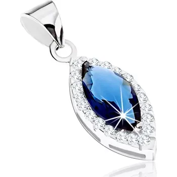 Přívěsek Přívěsek ze stříbra 925, tmavě modré zirkonové zrnko, třpytivá kontura