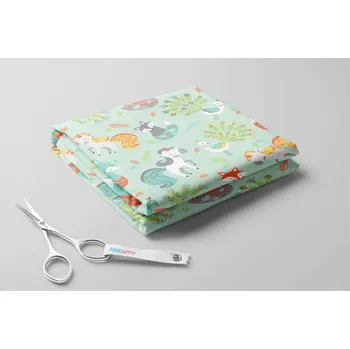 Softshell zimní, Lišky, jednorožci a pávi Barva: Modrá