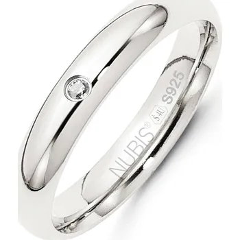 Prsten NUBIS® NB101-4-ZR Stříbrný prsten šíře 4 mm, zirkon - velikost 50 - NB101-4-ZR-50