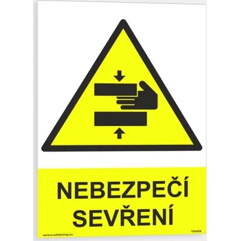 Nebezpečí sevření Plast 210 x 297 mm (A4) tl. 0.5 mm - Kód: 09377
