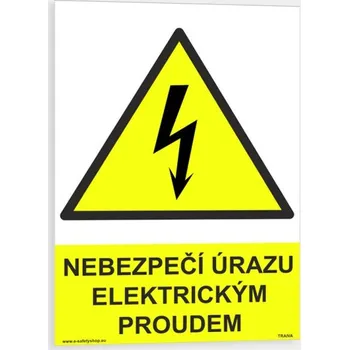 Nebezpečí úrazu elektrickým proudem Plast 148 x 210 mm (A5) tl. 0.5 mm - Kód: 08390