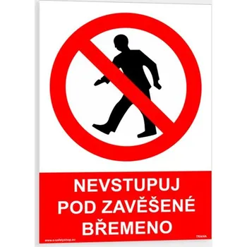 Značení Nevstupuj pod zavěšené břemeno Plast 148 x 210 mm (A5) tl. 2 mm - Kód: 07196