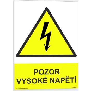 Pozor vysoké napětí Samolepka 148 x 210 mm (A5) tl. 0.1 mm - Kód: 08794