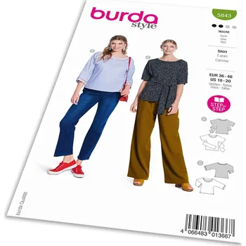 Střih Burda 5843 - Halenka, tričko se zavazováním