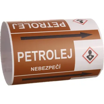 Páska na značení potrubí Signus M25 - PETROLEJ Samolepka 100 x 77 mm, délka 1,5 m, Kód: 26102