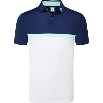 FootJoy Colour Block Lisle pánské polo, bílé pánské, XXL