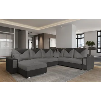 Sedací souprava Rozkládací rohová sedačka REMZI světle šedá / šedá